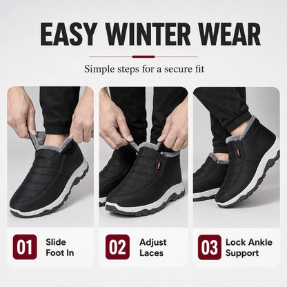 ❄️ Cold-Weather Comfort | Men's Warm Plush-Lined Slip-On Snow Boots