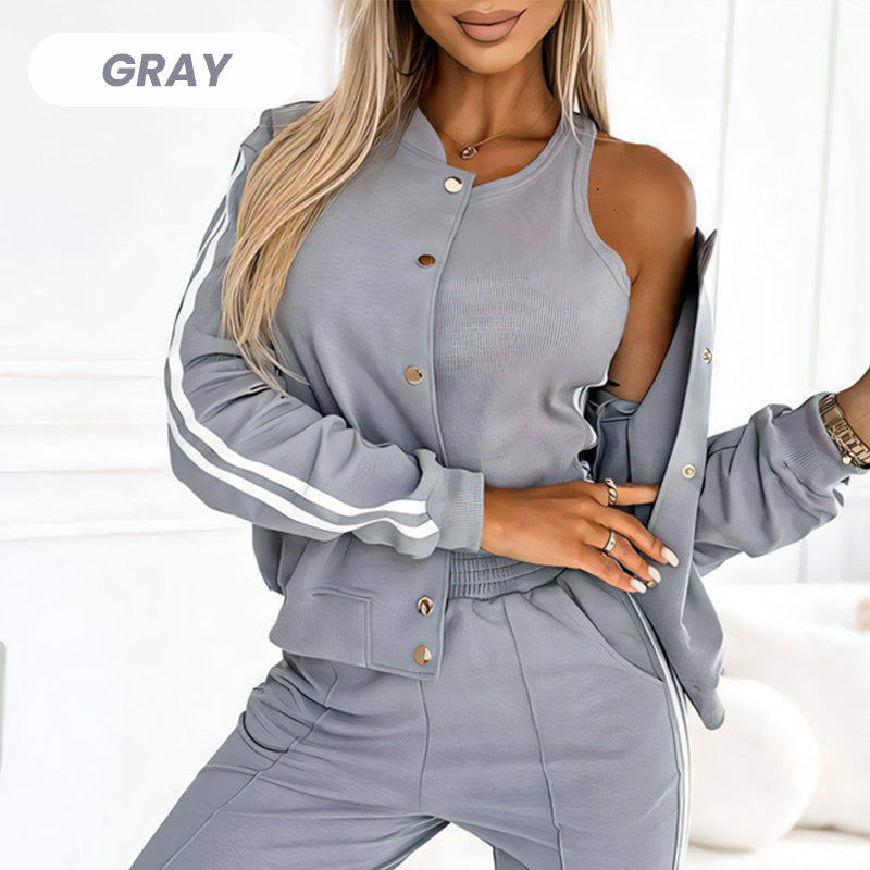 ✨ Effortless Versatility | Women's Jacket, Tank Top & Pants 3-Piece Set