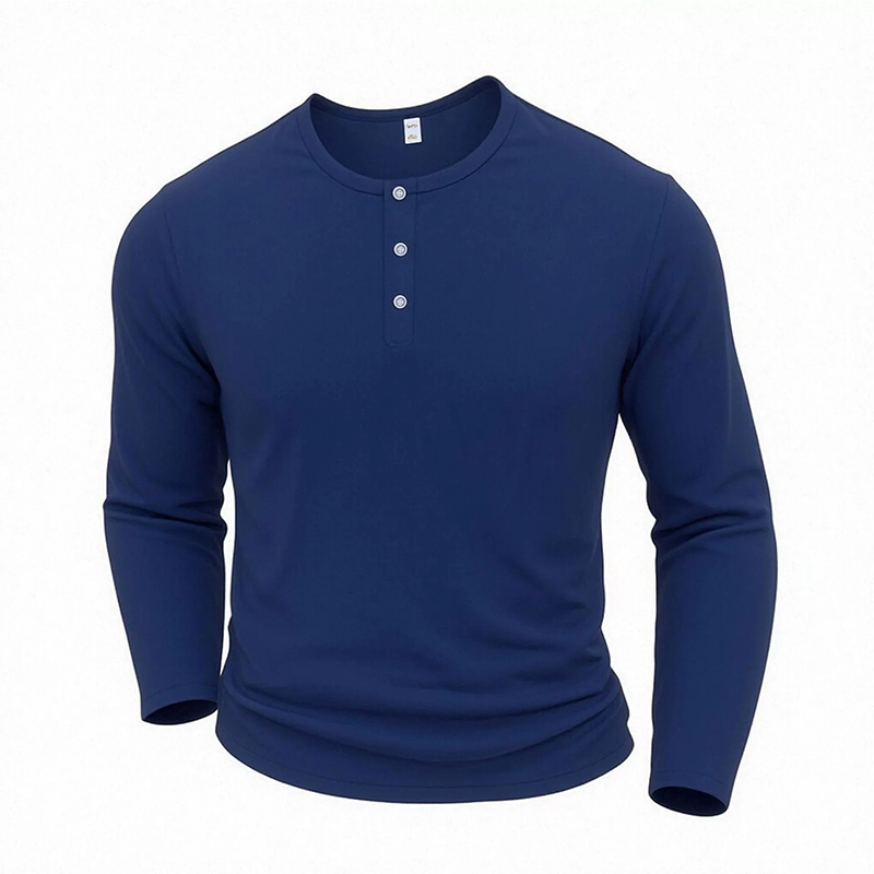 🍂 Men’s Casual Henley Long-Sleeve Shirt – Timeless Style & Everyday Autumn Comfort