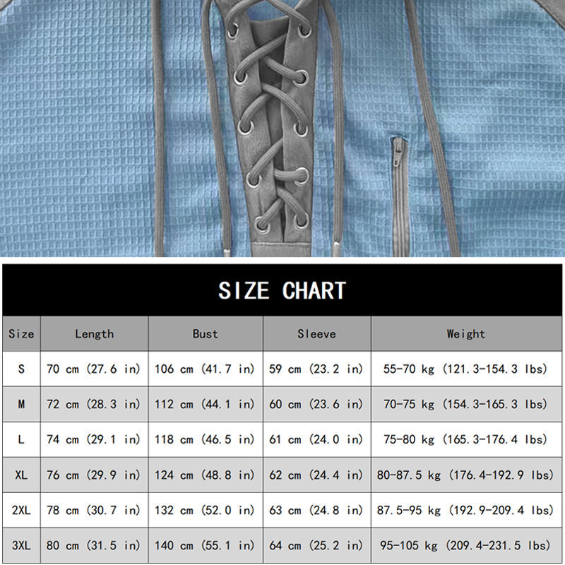 Men's Casual Knit Color-Block Hoodie