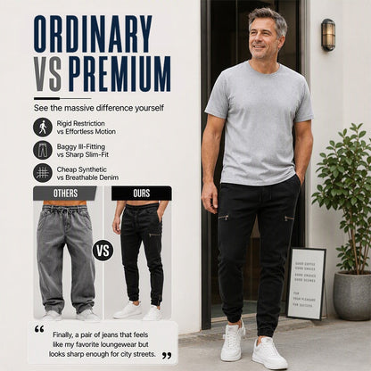 👖✨Bestseller - Slim-Fit Denim Joggers with Stretch Waist – Easy Pull-On Style & Clean Tapered Look for Everyday Wear
