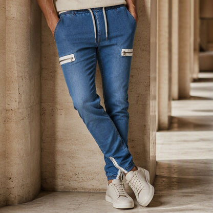 👖✨Bestseller - Slim-Fit Denim Joggers with Stretch Waist – Easy Pull-On Style & Clean Tapered Look for Everyday Wear