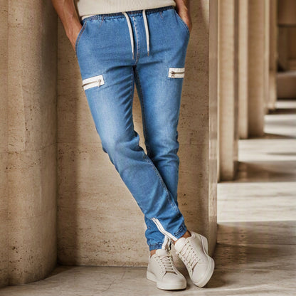 👖✨Bestseller - Slim-Fit Denim Joggers with Stretch Waist – Easy Pull-On Style & Clean Tapered Look for Everyday Wear