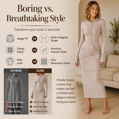 Women's Slim-Fit Hooded Maxi Dress