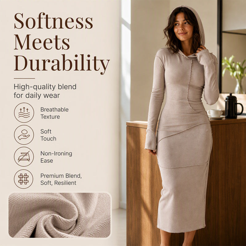 Women's Slim-Fit Hooded Maxi Dress