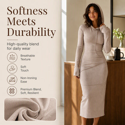 Women's Slim-Fit Hooded Maxi Dress
