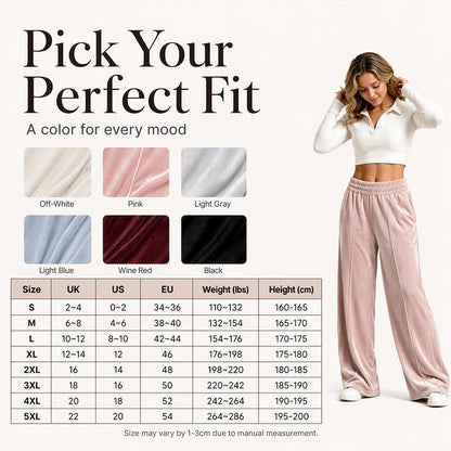 Women's Elegant Velvet Wide-Leg Pants