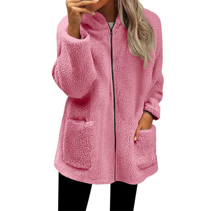 Women's Casual Warm Hooded Zipper Jacket