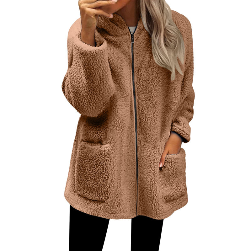 Women's Casual Warm Hooded Zipper Jacket