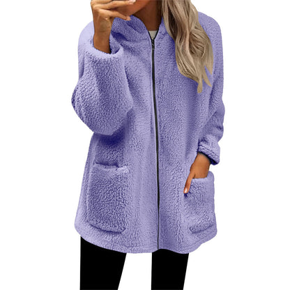 Women's Casual Warm Hooded Zipper Jacket