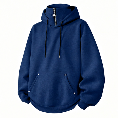 Men's Casual High Collar Loose Fit Hoodie