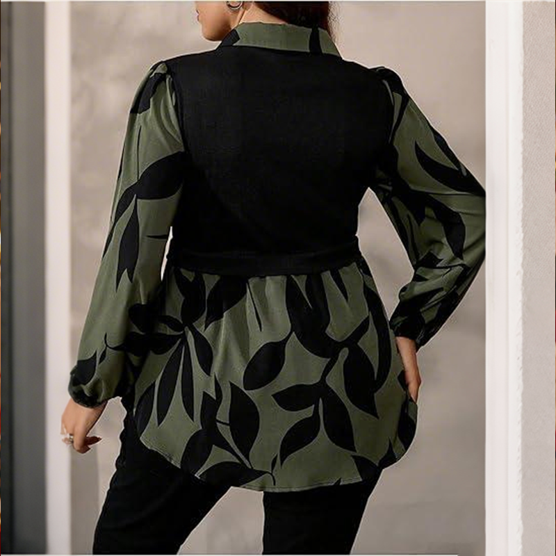 ✨ 2-in-1 Style Made Easy | Women's Floral Layered-Look Collared Pullover
