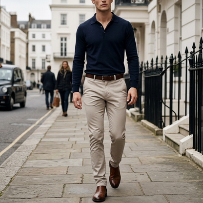 ✨ Men’s Modern Slim-Stretch Trousers – Sleek Fit & All-Day Comfort