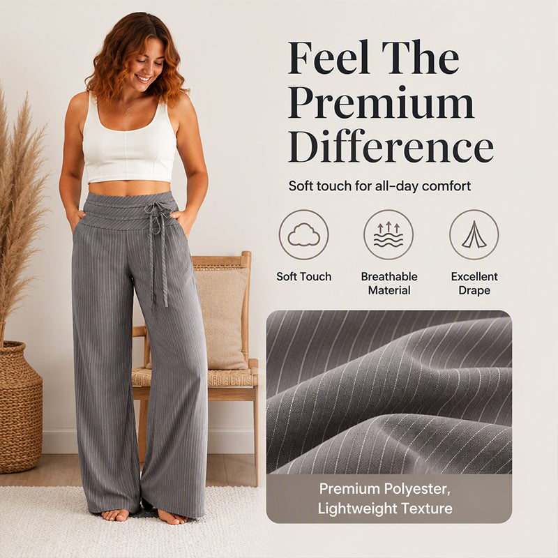 ✨ Easy Everyday Style | Women's Striped Wide-Leg Casual Pants