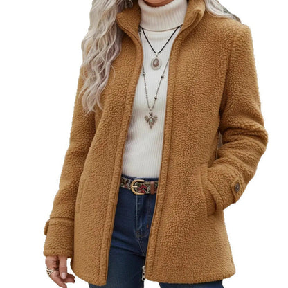 Women's Winter Full Zip Stand Collar Jacket