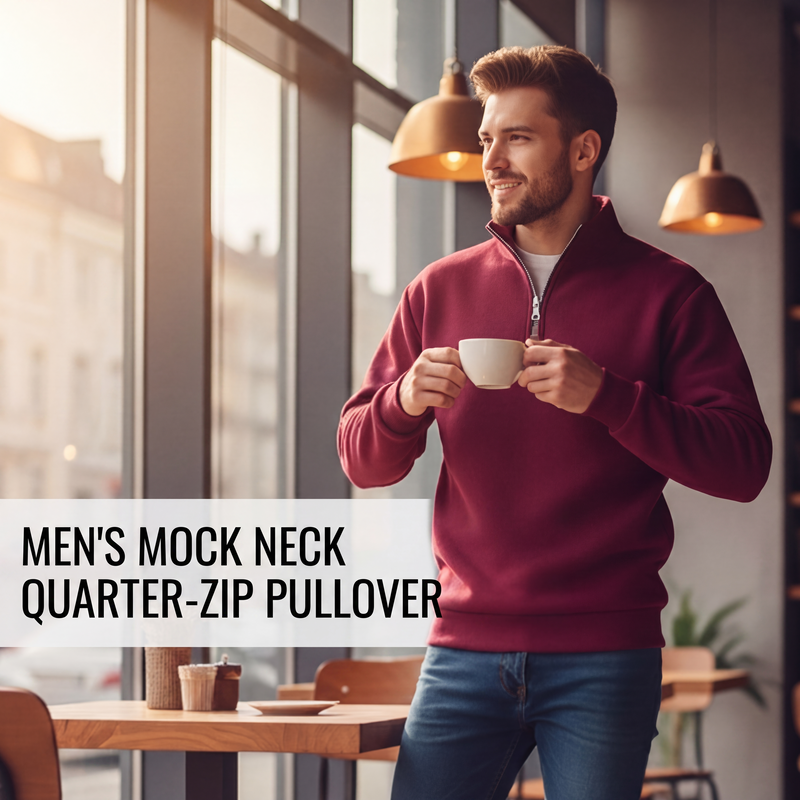 🍂 Easy Everyday Comfort | Men's Warm-Lined Stand-Collar Quarter-Zip Pullover