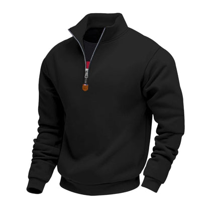 🍂 Easy Everyday Comfort | Men's Warm-Lined Stand-Collar Quarter-Zip Pullover