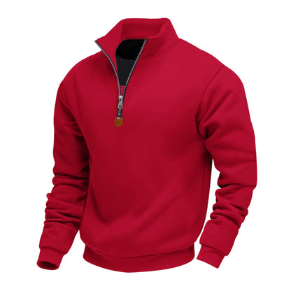 🍂 Easy Everyday Comfort | Men's Warm-Lined Stand-Collar Quarter-Zip Pullover
