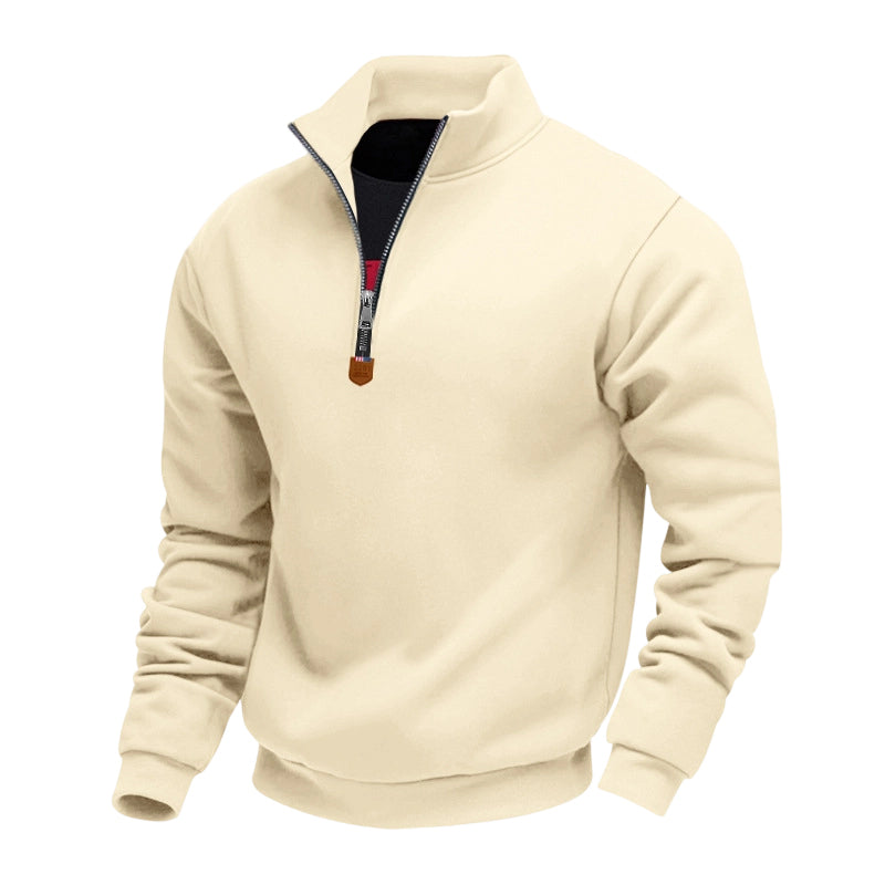 🍂 Easy Everyday Comfort | Men's Warm-Lined Stand-Collar Quarter-Zip Pullover
