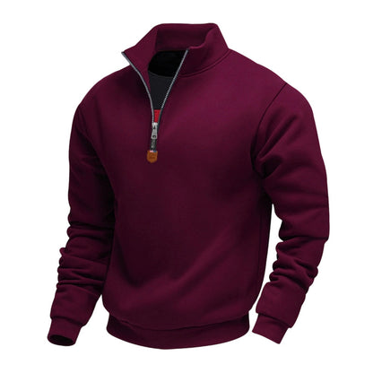 🍂 Easy Everyday Comfort | Men's Warm-Lined Stand-Collar Quarter-Zip Pullover