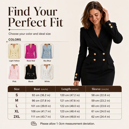 ✨New Arrivals & Special Offers-Women's Double-Breasted Blazer Dress