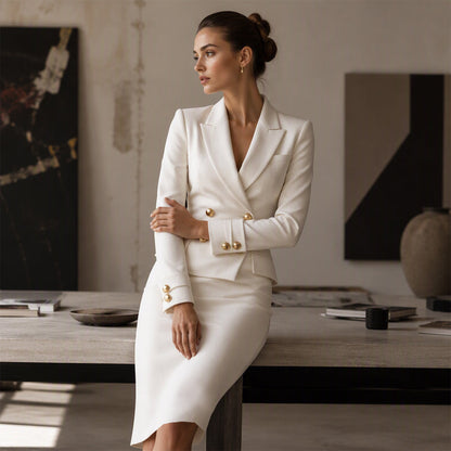 ✨New Arrivals & Special Offers-Women's Double-Breasted Blazer Dress