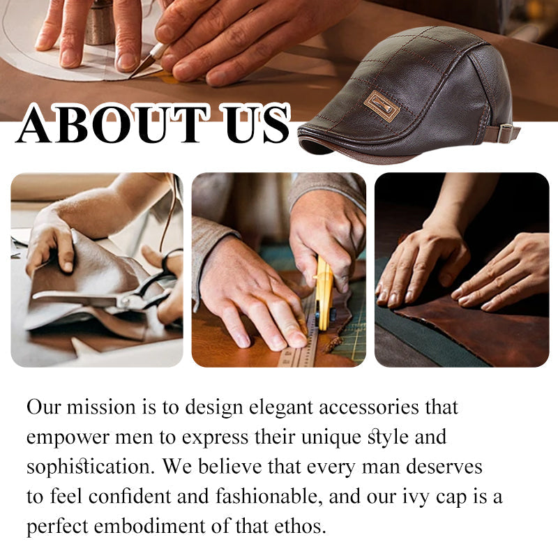 Men's Trendy  PU Leather Ivy Cap