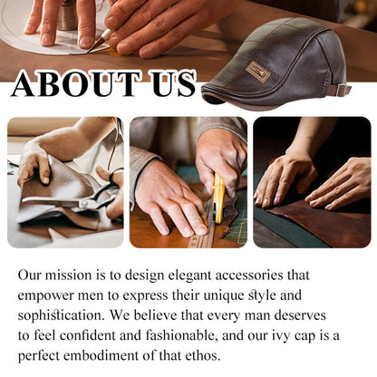 Men's Trendy  PU Leather Ivy Cap