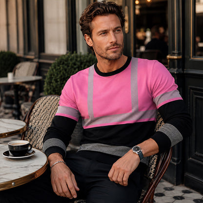 ✨ New Arrival | Men's Reflective Color-Block Performance Top