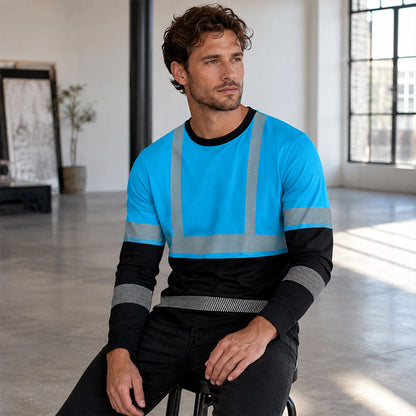 ✨ New Arrival | Men's Reflective Color-Block Performance Top