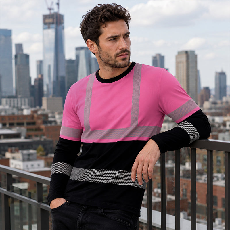 ✨ New Arrival | Men's Reflective Color-Block Performance Top