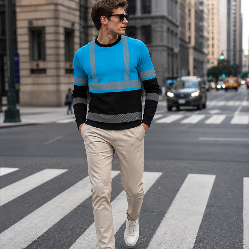 ✨ New Arrival | Men's Reflective Color-Block Performance Top