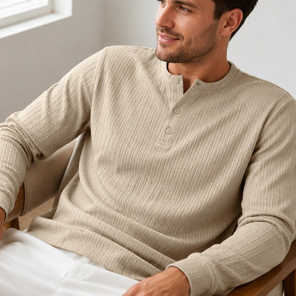Men's Casual Henley Long Sleeve Shirt