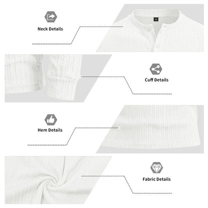 Men's Casual Henley Long Sleeve Shirt