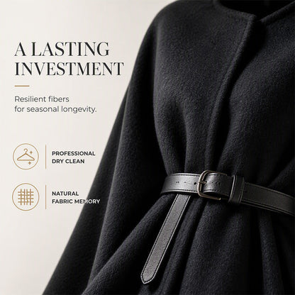 ✨ Timeless Elegance | Women's Stand-Collar Cape Coat ⚡ Free Shipping
