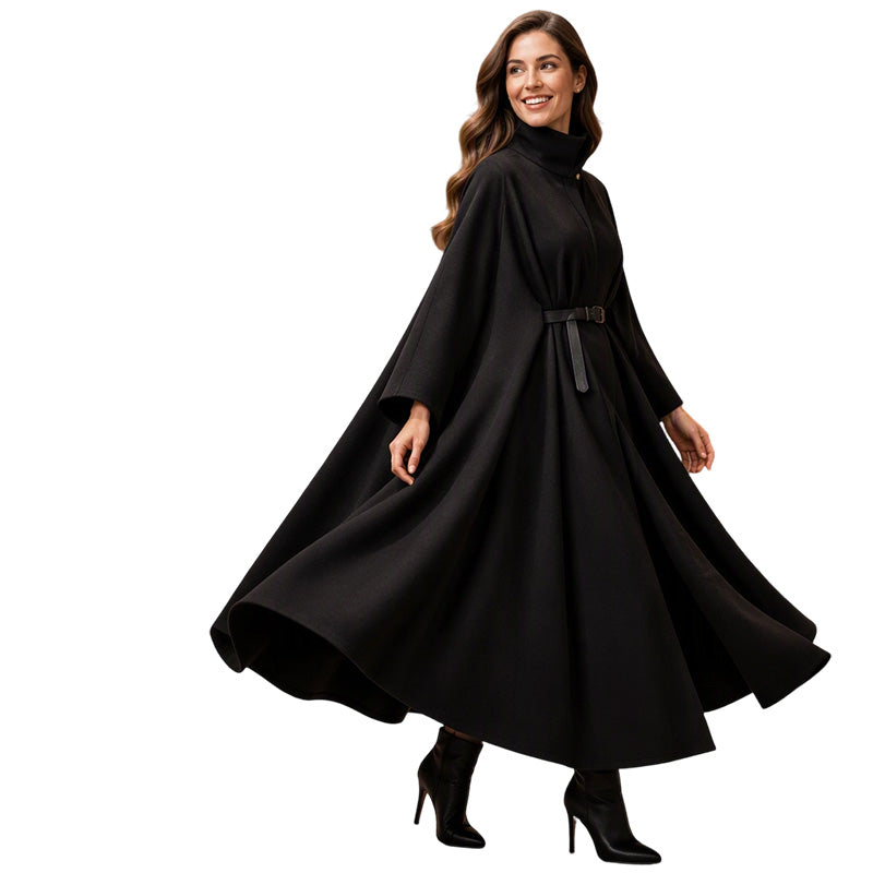 ✨ Timeless Elegance | Women's Stand-Collar Cape Coat ⚡ Free Shipping