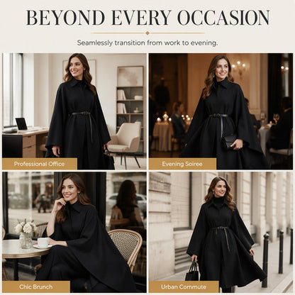 ✨ Timeless Elegance | Women's Stand-Collar Cape Coat ⚡ Free Shipping