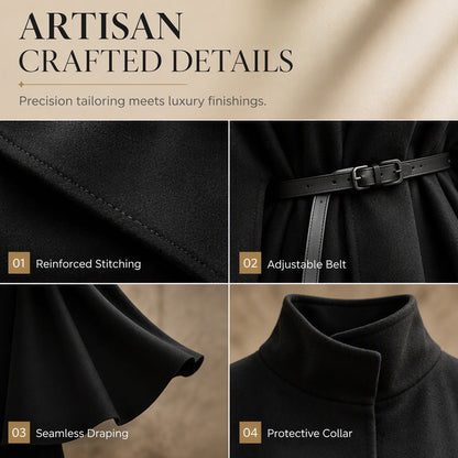 ✨ Timeless Elegance | Women's Stand-Collar Cape Coat ⚡ Free Shipping