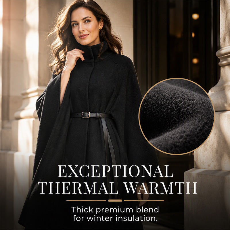 ✨ Timeless Elegance | Women's Stand-Collar Cape Coat ⚡ Free Shipping