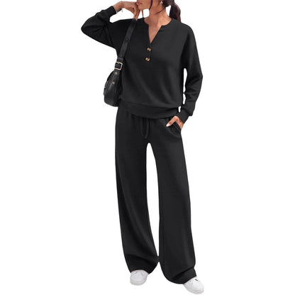 Women's Effortless Top & Wide-leg Pants Set