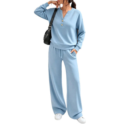 Women's Effortless Top & Wide-leg Pants Set