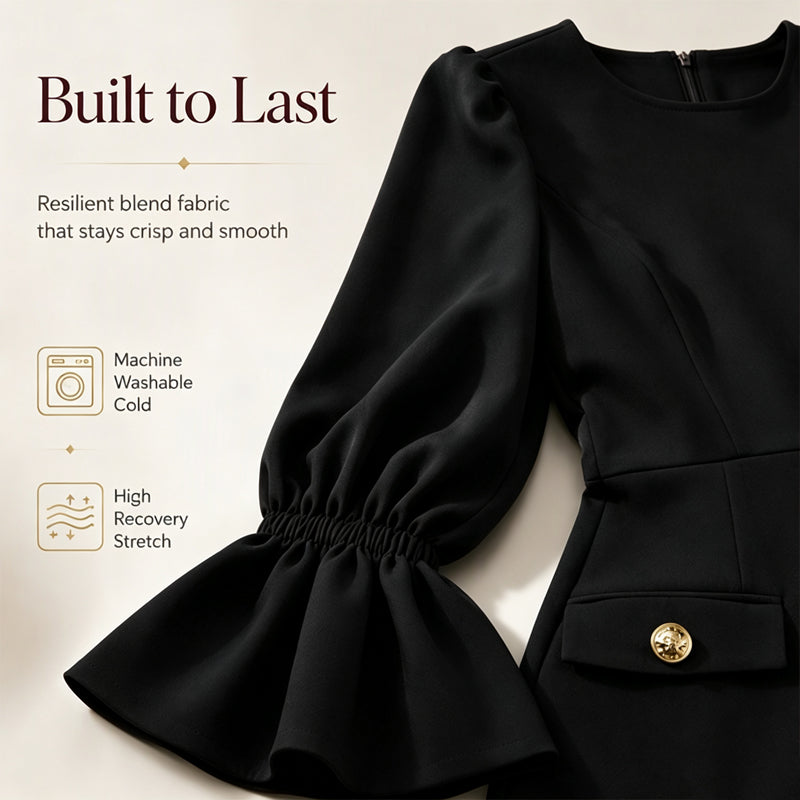 Women's Elegant Crew Neck Pencil Dress