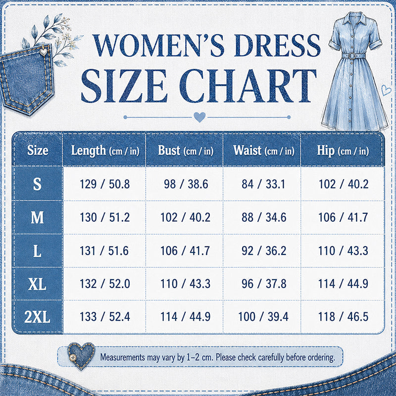 ✨ Easy Denim Style | Women's Relaxed Button-Front Denim Shirt Dress