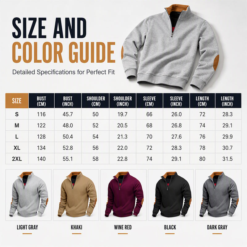 Men's Casual Plush Half-Zip Pullover