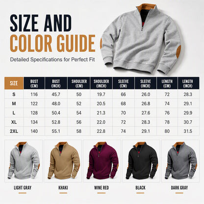 Men's Casual Plush Half-Zip Pullover