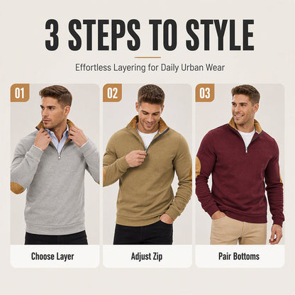 Men's Casual Plush Half-Zip Pullover