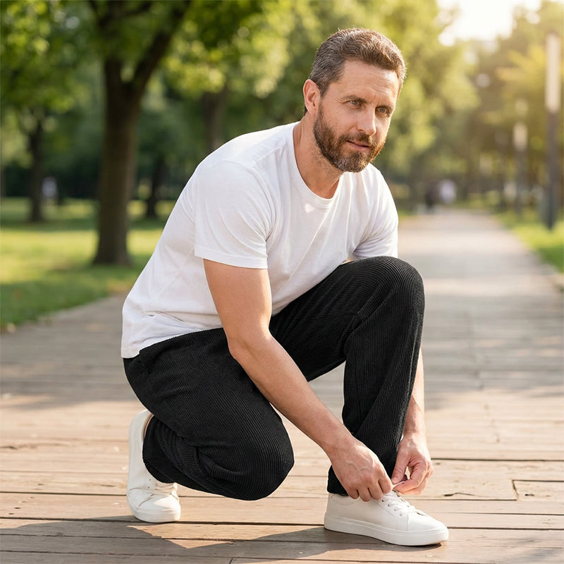 Men’s Casual Straight-Leg Drawstring Pants