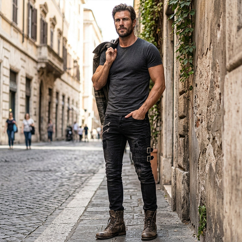 Men's Slim Fit Ripped Jeans