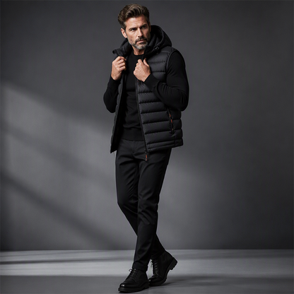 ❄️ Cold-Weather Comfort | Men's Padded Vest with Detachable Hood ⚡ Free Shipping