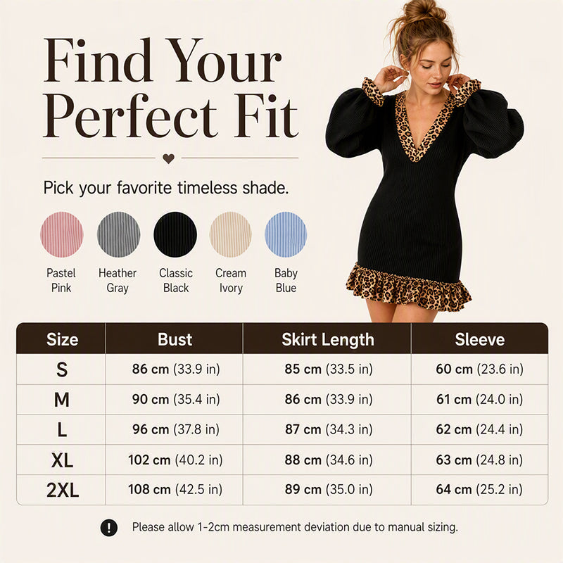 Women's Lantern Sleeve V Neck Knit Dress